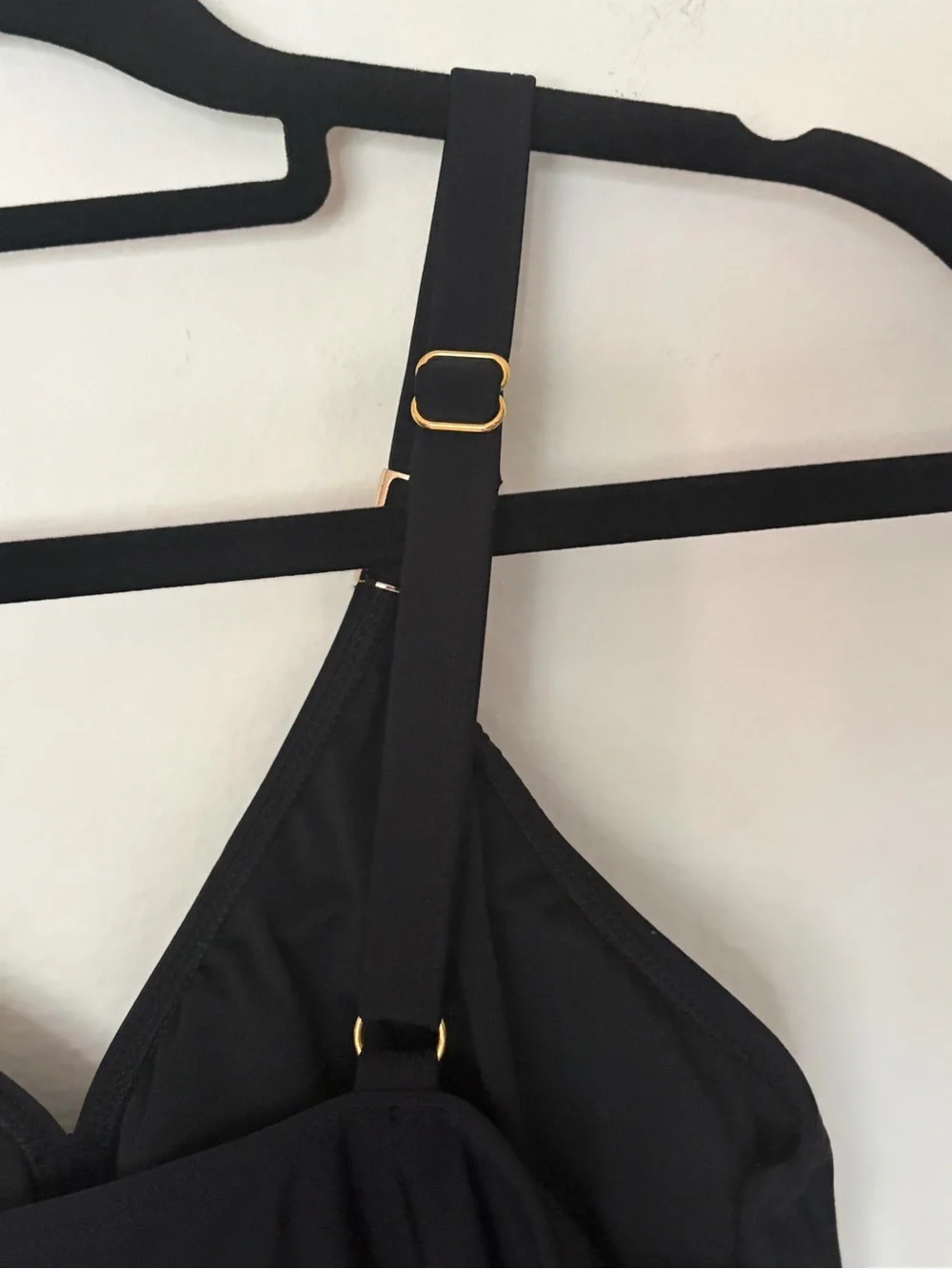 Gold Metal Tie Knot One Piece Bathingsuit Tummy Control Swimdress
